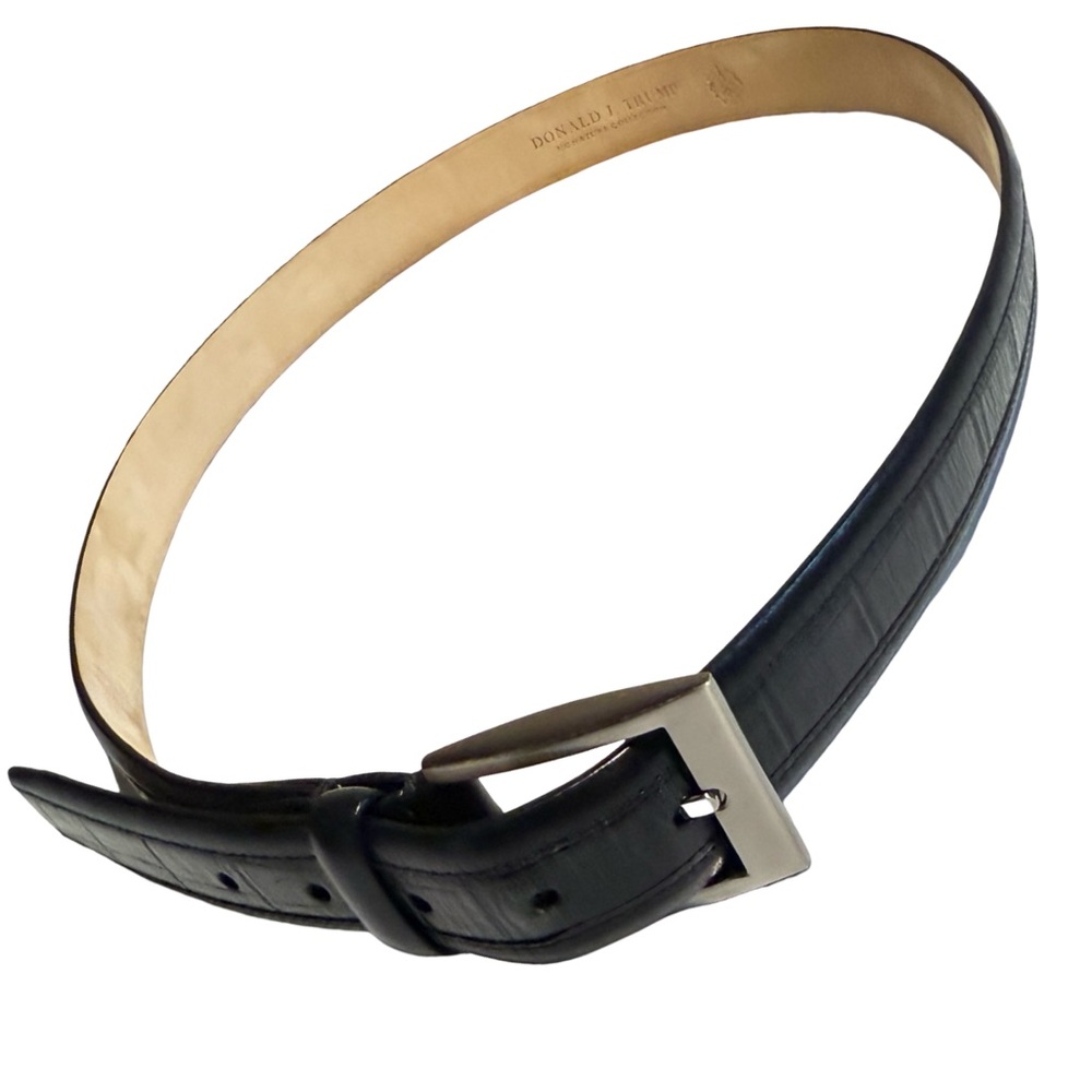 Donald J Trump Black Leather Belt